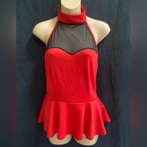 Body central red halter top size large